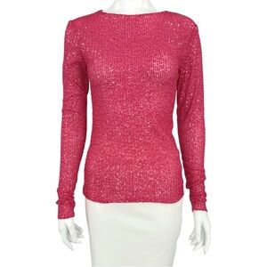 NWT Free People Sequin Stretchy Pink Top